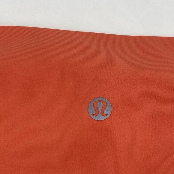 Lululemon Size 6 Mesh Rise and Flow Leggings Criss Cross Orange Coral NO SIZE - Picture 13 of 15